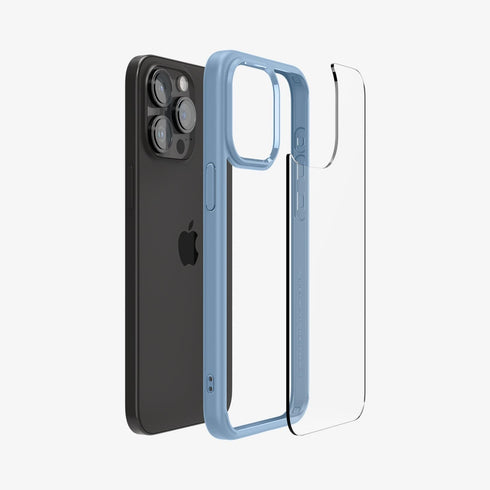 ACS07209 - iPhone 15 Series Ultra Hybrid Case in Natural Titanium showing the back